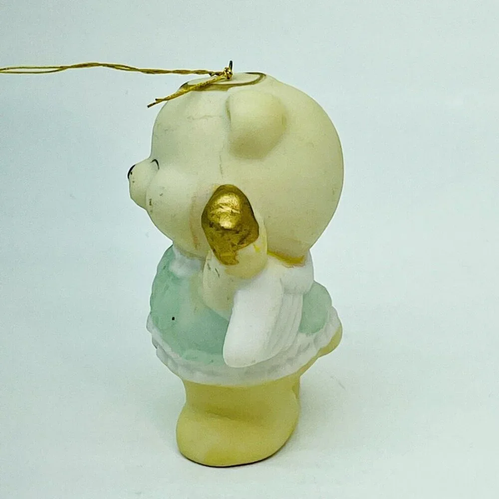 Christmas Around The World Ornament Angel Bear Hand Painted Porcelain Taiwan VTG